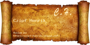 Czipf Henrik névjegykártya